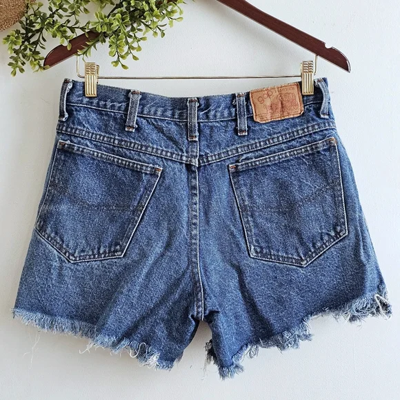 Vintage 90s Gap Denim Cut Off Shorts High Rise 30” Waist Size M Blue Jean - Picture 4 of 14